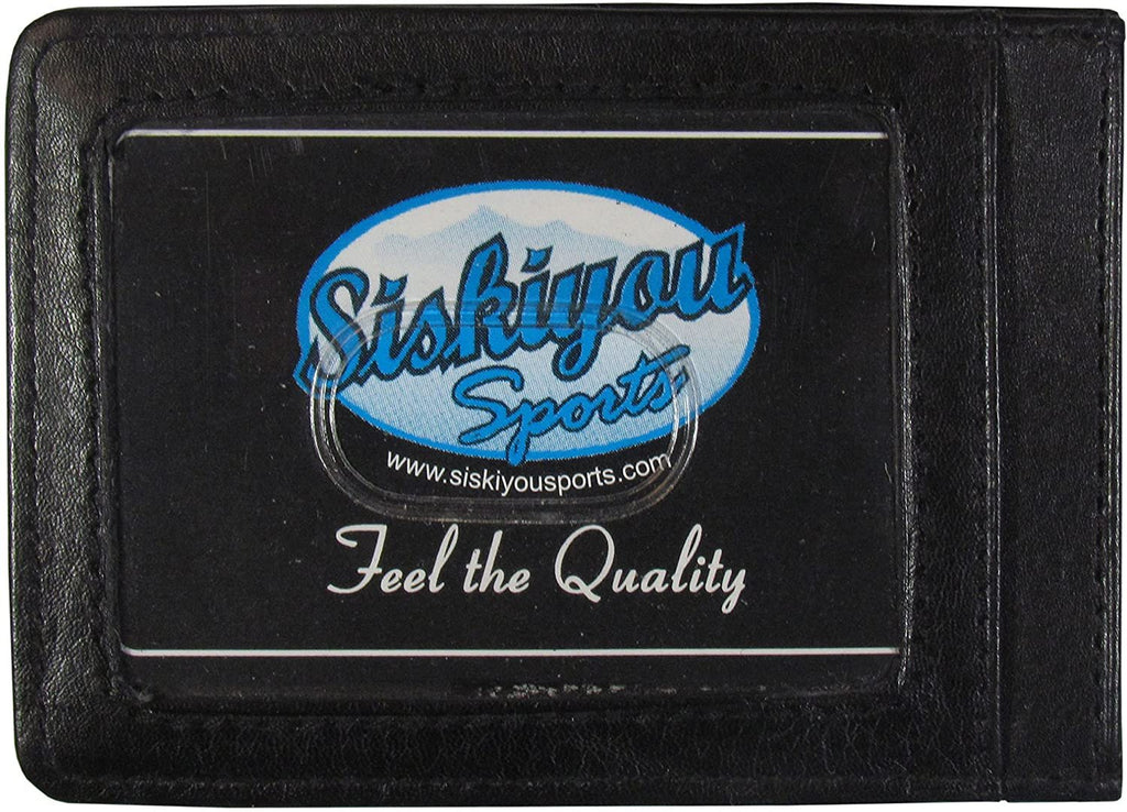 Pittsburgh Penguins Black Leather Wallet, Front Pocket Magnetic Money Clip, Printed Logo