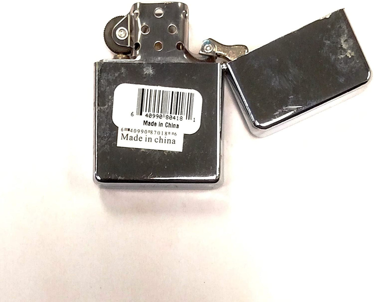 Navy Pocket Lighter Flip-Top Metal Chrome United States US Military
