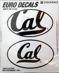 University of California Bears Cal Berkley 2-Piece White and Clear Euro Decal Sticker Set, 4x2.5 Inch Each