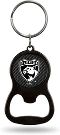 Florida Panthers Keychain Bottle Opener Carbon Fiber Design Metal Hockey