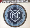 New York City FC MLS 12 Inch Preforated Window Film Decal Sticker, One-Way Vision, Adhesive Backing