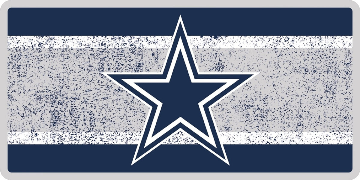 Dallas Cowboys Premium Laser Cut Tag License Plate, Vintage Design, Acrylic Inlaid, 12x6 Inch